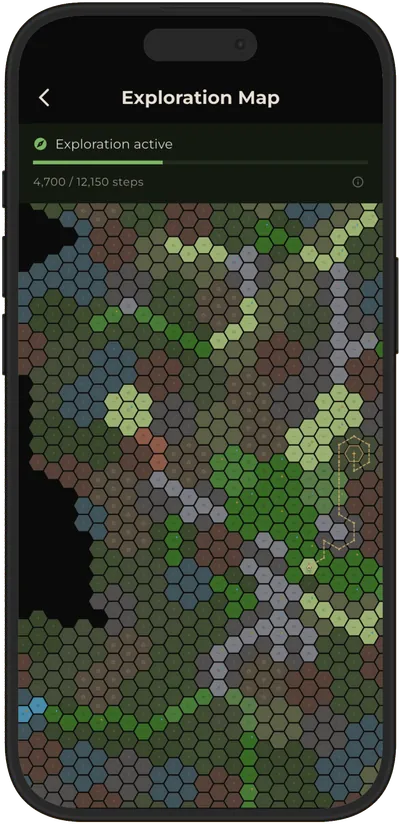 A widely revealed map in Terra Incognita, showing many different landscapes in green, blue and brown across hundreds of tiles.